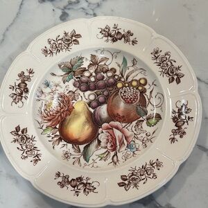 Vintage Floral Fruit Design Plate